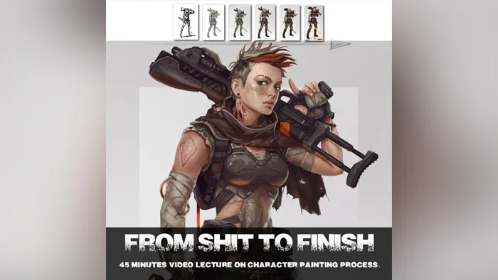 Mikael Leger画师末世废土朋克战士数字绘画视频教程 From shit to finish by Mikael Lenger