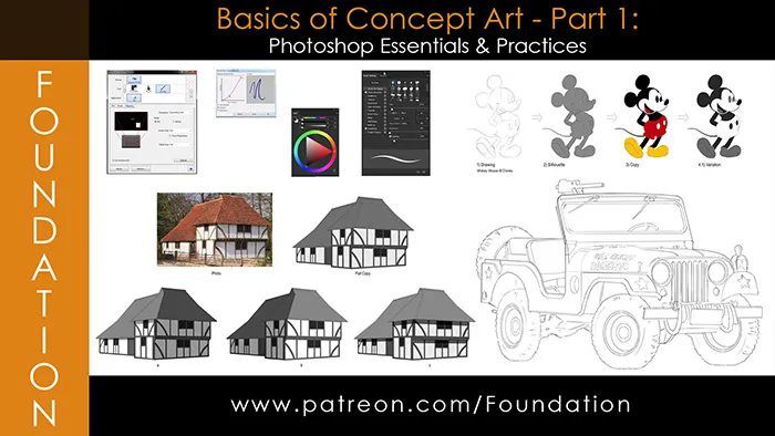 Charles Lin画师科幻飞机绘画设计视频教程 Foundation Art Group - Basics of Concept Art - Part 1: Photoshop Essentials & Practices