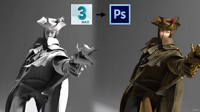 3D辅助数字绘画核心技术训练视频教程 中文字幕 3D to 2D: Using 3D as a compositional tool