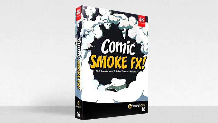 150种卡通烟雾动画元素带Alpha通道4K视频素材带AE工程  150 Comic Smoke FX