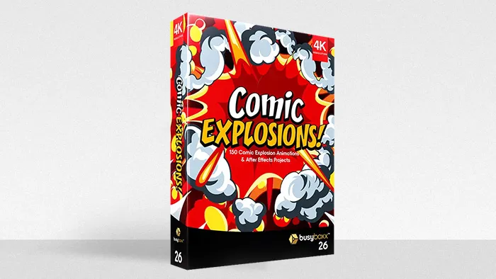 150组动漫卡通烟雾爆炸MG动画特效4K视频素材+AE工程 BBV26 – Comic Explosions