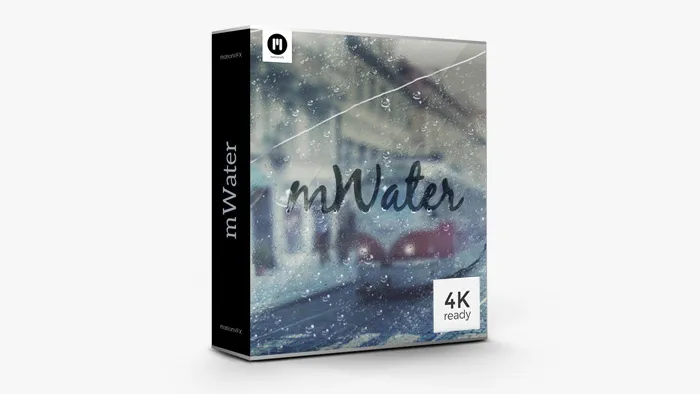75组水元素实拍下雨镜头水珠视频特效合成2K视频素材 motionVFX – mWater