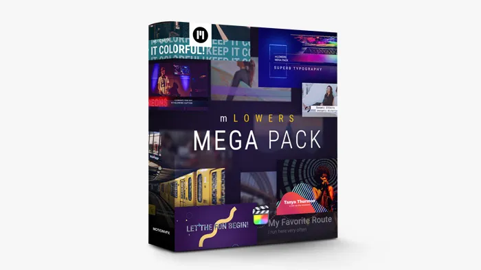 130款精美时尚设计文字标题字幕条动画FCPX插件 MotionVFX – mLowers Mega Pack