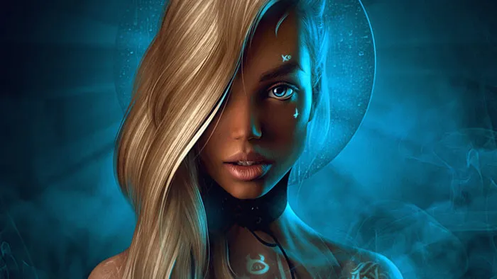 俄罗斯Max Twain油画质感人像专业润色教程'宿命霓虹灯'教程 Max Twain - PRO RETOUCHER NEON