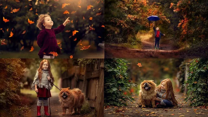 摄影师Anastasia Kuchina饱和的秋天唯美儿童后期修饰教程 4案例 Saturated Autumn: Editing Video