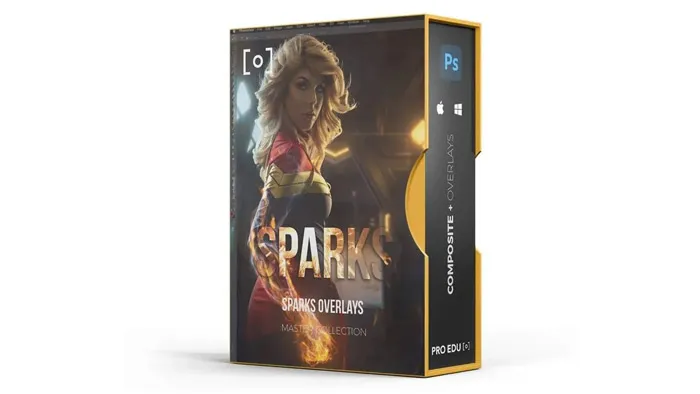 PROEDU -140张高清火焰火苗燃烧照片创意叠加合成素材 Sparks FX Overlays Volume 1 & 2