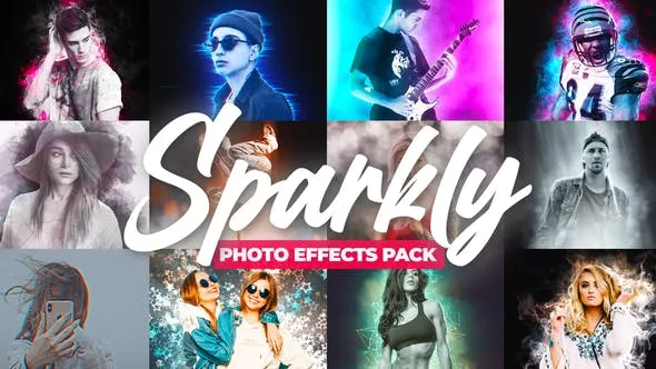 图片描边视觉特效文字标题动画调色预设AE脚本预设包 Photo Animator Effects