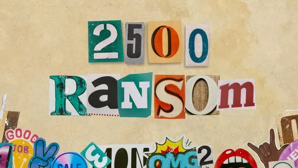 2500个复古英文字母符号贴纸撕裂元素拼贴动画AE脚本预设 Ransom Letters v2