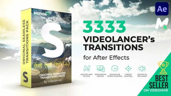 3300组扭曲透视旋转超级无缝转场预设AE脚本预设包 Videolancer's Transitions for After Effects v10.1