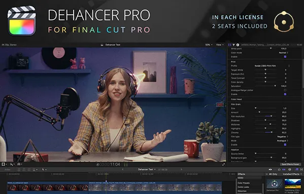 复古电影胶片灼烧光效噪点刮痕视觉特效FCPX插件 Dehancer Pro FCPX v2.0.1