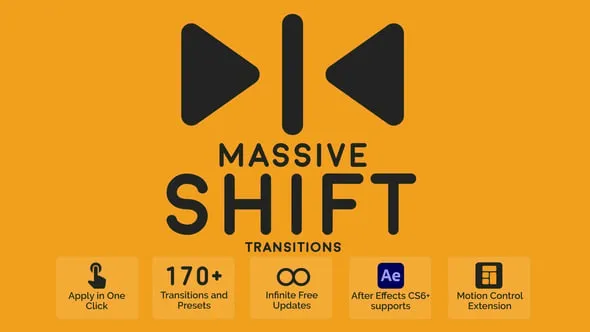 170种切割分屏效果转场AE脚本预设包 Massive Shift Transitions