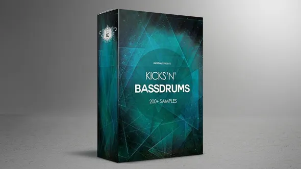 200+沉重低音坚硬扭曲踢脚音效黑胶风格低音鼓音效包音效素材 Kicks’n’Bassdrums
