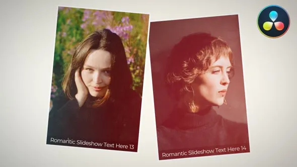 DR达芬奇模板-浪漫优雅视频相册简约复古婚庆旅拍幻灯片 Romantic Slideshow DR