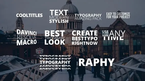 达芬奇模板-10个多用途现代干净创意动画标题 Typo Pack