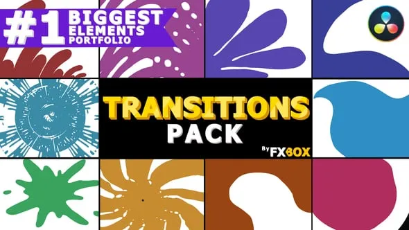 DR达芬奇模板-时尚创意手绘液体过渡效果卡通有趣动态图形元素工程文件下载 Hand Drawn Transitions | DaVinci Resolve