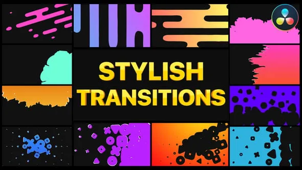 DR达芬奇模板-4K分辨率视频转场动画工程文件下载 Stylish Transitions | DaVinci Resolve
