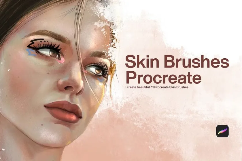 10支手绘插画皮肤纹理质地iPad绘画笔刷Procreate笔刷 10 Skin Brushes Procreate