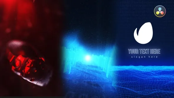 DR达芬奇模板-VR虚拟现实技术标志霓虹灯游戏LOGO动画工程文件下载 Metaverse VR Logo Reveal