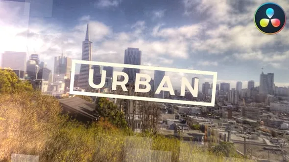 达芬奇模板-空间穿梭商务大气标题视差效果宣传片DaVinci Resolve模板下载 Urban Parallax Slideshow