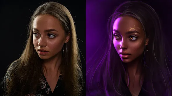 PS人像卡通化数字绘画详细过程训练视频教程