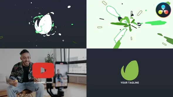 达芬奇模板-液态汇聚手绘卡通时尚企业标志动画DaVinci Resolve模板下载 Liquid Logo Opener for DaVinci Resolve