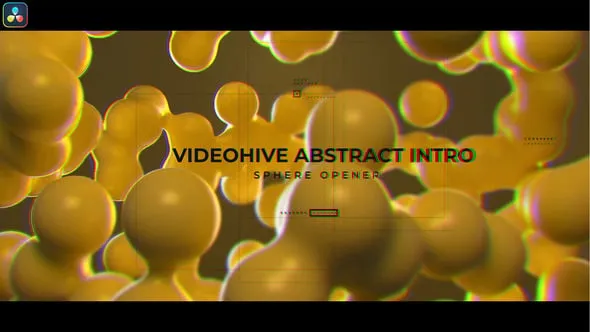 达芬奇模板-4K球体粘连分离抽象动画独特视频介绍开场白DaVinci Resolve模板下载