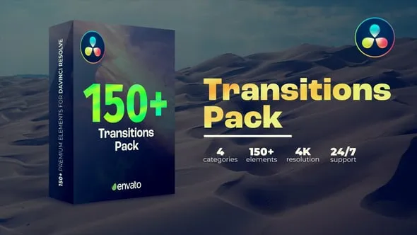 达芬奇模板-Transitions 150 达芬奇DR模板视频转场过渡效果预设DaVinci Resolve模板下载