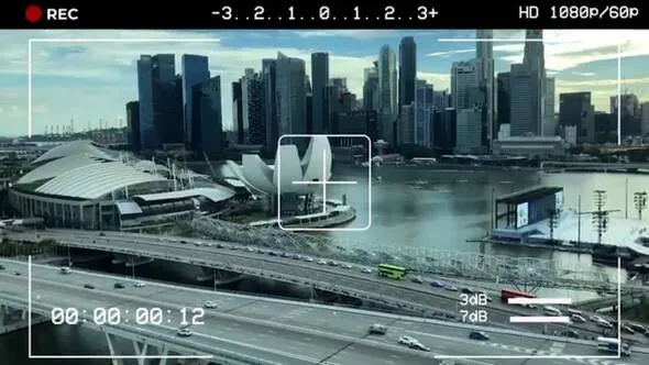 达芬奇模板-摄像机录制显示器取景器画面效果DaVinci Resolve模板下载 Camera displays constructor