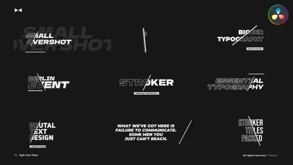 达芬奇模板-动力学排版笔画标题DaVinci Resolve模板下载 Stroke Titles \ DR