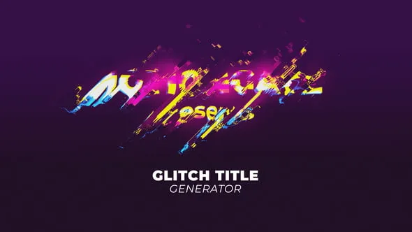 达芬奇模板-Glitch Title Generator故障特效介绍标题生成器DaVinci Resolve模板下载