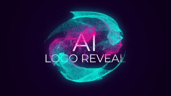 达芬奇模板-人工智能AI粒子标志技术LOGO动画DaVinci Resolve模板下载 AI Particles Logo Reveal