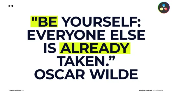 达芬奇模板-4K动力学粗体大标题转场DaVinci Resolve模板下载 Titles Transitions 2.0