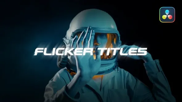 达芬奇模板-9个闪烁标题创意城市介绍时尚视频发光字幕DaVinci Resolve模板下载 Flicker Titles