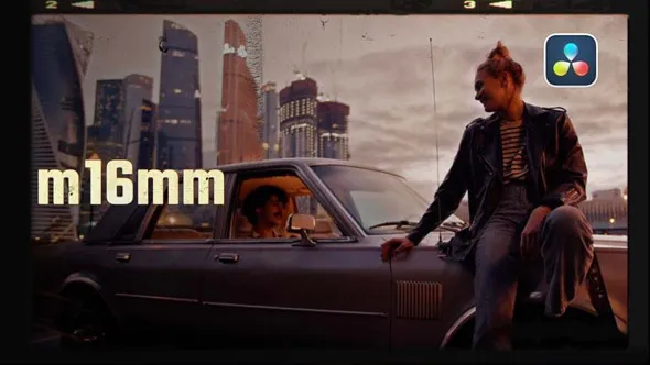 达芬奇模板-30种复古怀旧电影胶片边框刮痕视觉特效预设DaVinci Resolve模板下载 motionVFX – m16mm