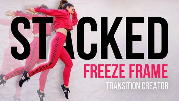 堆叠式冻结帧过渡适合音乐歌词视频体育介绍-DR达芬奇模板 Stacked Freeze Frame Transitions
