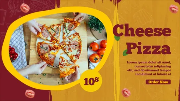 多彩笔刷动画效果食品饮料餐饮菜单展示包装宣传AE模板PR模板 Food Menu Slideshow | MOGRT