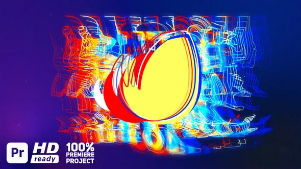 抽象损坏数字失真动态故障RGB分割视频片头PR模板 Glitch Reveal - Premiere Pro
