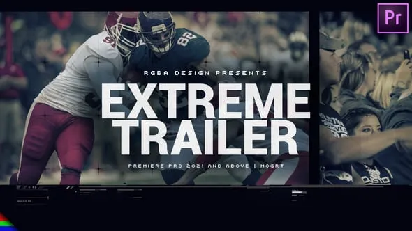 故障画面效果制作视频体育运动宣传片22个场景PR模板 Glitch Trailer