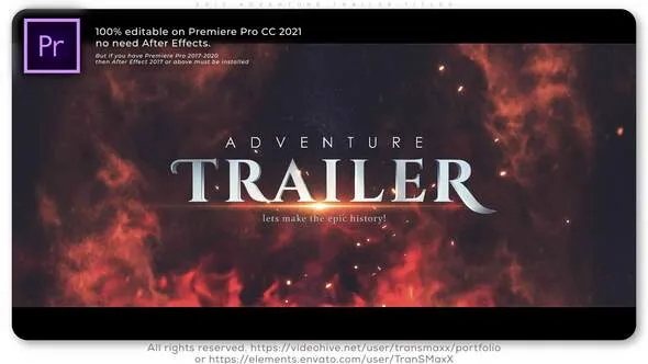 史诗冒险预告片标题AE与PR模板 Epic Adventure Trailer Titles