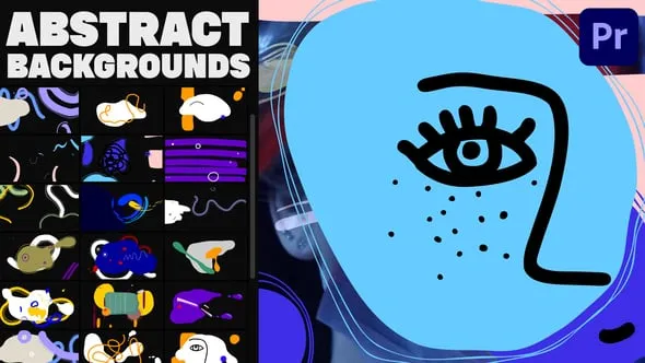 卡通多彩抽象涂鸦风格背景和叠加层元素动态贴纸动画PR模板 Abstract Backgrounds And Overlays for Premiere Pro