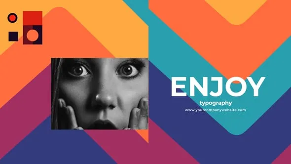 明亮彩色图形排版创意时尚文本动画开场视频PR模板 Typographic Colorful Opener