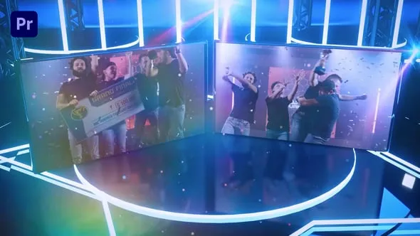 派对氛围多彩DJ灯光相机动画霓虹灯舞台场景活力颁奖典礼开幕视频PR模板 Party Gallery