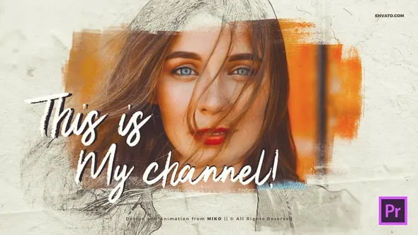 素描手绘水彩画风格时尚INS展示Vlog照片视频开场介绍PR模板 Vlog Photo Opener