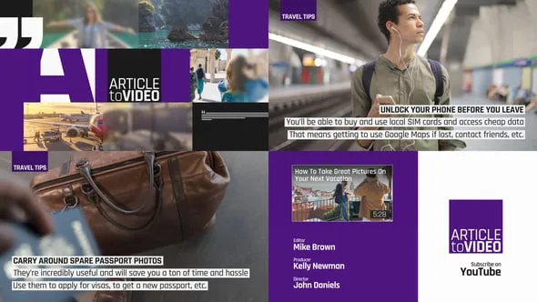 经典商务时尚杂志文本动画宣传片PR模板 Article to Video – Premiere Pro Setup