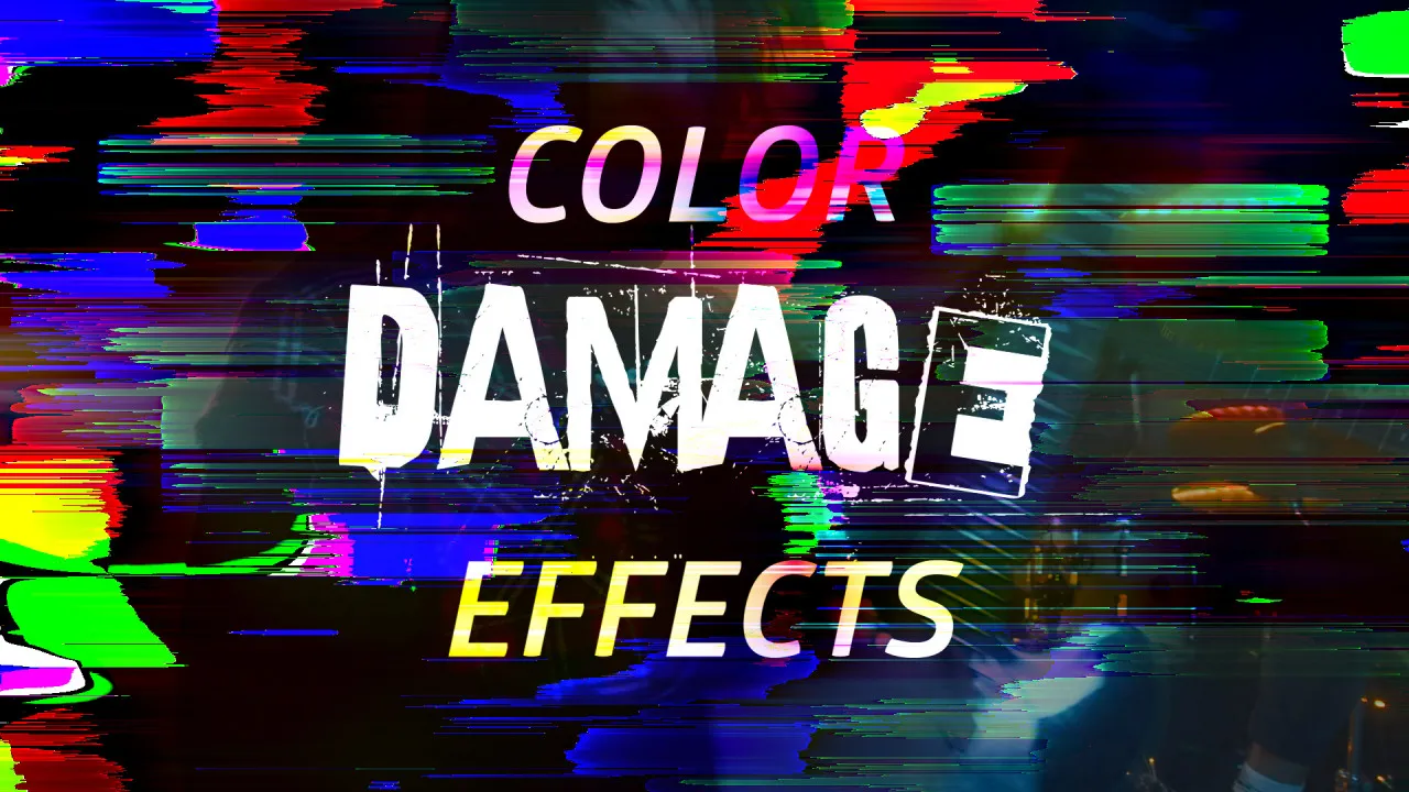 适合嘻哈说唱摇滚电子技术重金属活力时尚音乐视频PR预设 Color Damage Effects Presets for Premiere Pro