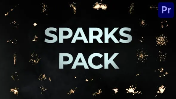 30种逼真的发光火花效果制作生日活动颁奖晚会视频特效叠加PR模板 Sparks Pack for Premiere Pro
