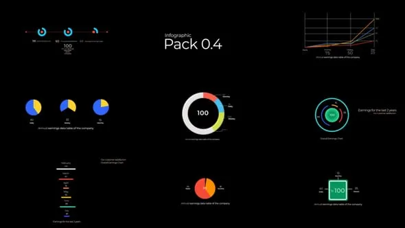 8种信息图表动画PR模板工程文件下载 Infographic Pack 04