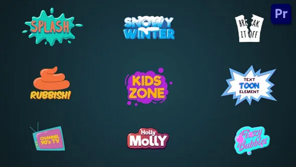 卡通彩色图形动画视频字幕动画9组设计PR模板工程文件下载 Colorful cartoon titles & lower thirds #4 [Premiere Pro]