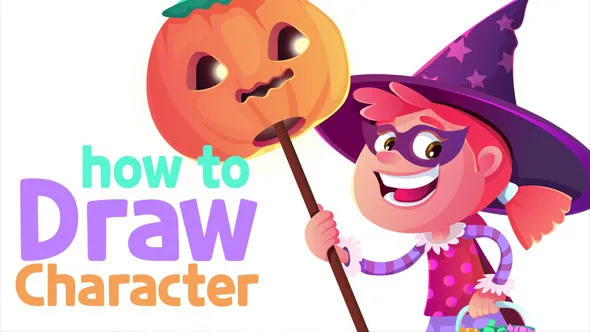 PS万圣节卡通场景数字绘画角色插图设计视频教程 Create a Halloween Cartoon Scene from Scratch ! with Adobe illustrator