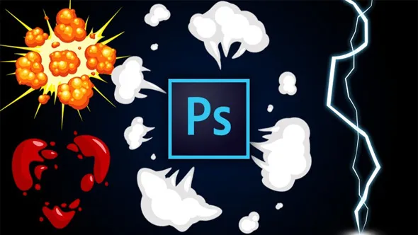 PS中2D爆炸VFX特效动画制作工作流视频教程 2D Explosion Animations: Make Cartoony VFX in Photoshop